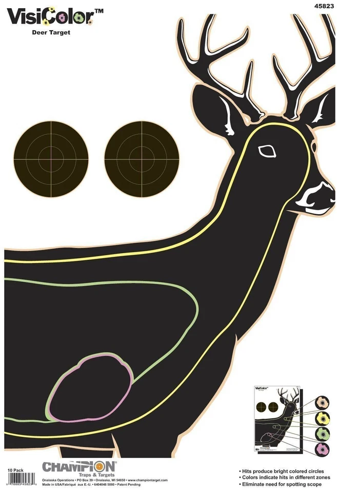 Champion VisiColor Deer Target 10 per Pack 45823