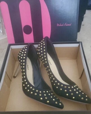 Michael Antonio Women’s Black Canvas Pumps with Gold Studs size 7 (new with box) - Image 1 of 4