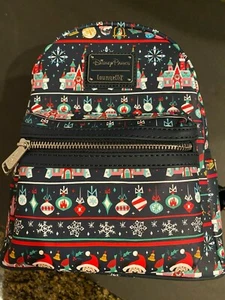 Disney Parks Loungefly Christmas Mini Backpack Ugly Sweater 2020 New !  - Picture 1 of 9