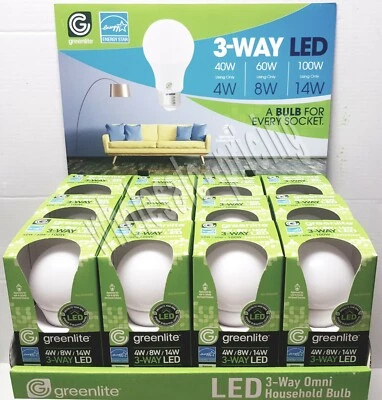 3-way LED Light Bulbs Warm White 3000k 40w 60w 100w Replacement 4/8/14W E26 Base - Image 1 of 4