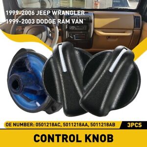 3X Control Fan Knob Speed Heater A/C Fit NEW 1999-03 Dodge Ram 1500 2500 3500