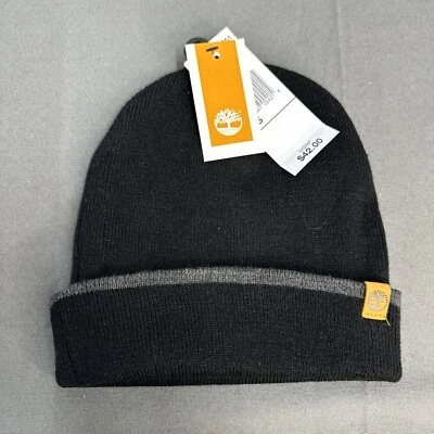 Gorro tejido puño Timberland - negro con borde gris (talla única nuevo con etiquetas precio de venta sugerido por el fabricante 42 USD Foto 1 de 4