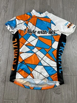 Camisa de ciclismo Primal para mujer talla pequeña naranja y azul Foto 1 de 4