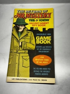 Mr. Mystery Yes & Know Secret Agent Spy Book - Invisible Ink Game Book - Vintage - Foto 1 di 5