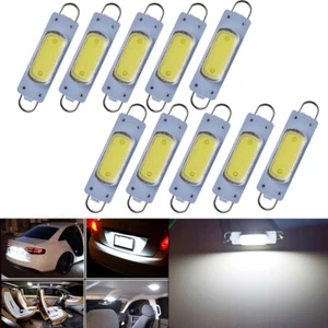 10Pcs Super White Festoon 44mm COB Rigid Loop 1.73" Interior LED Light Bulb 12V - Picture 1 of 7