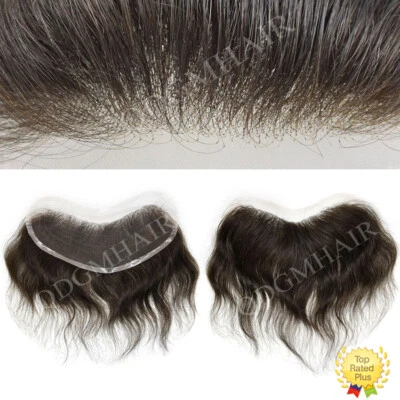 Полностью французский кружевной мужской фронтальный шиньон для отступающих натуральных человеческих волос - Изображение 1 из 4