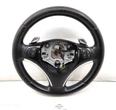 ✅ 06-10 Volante deportivo OEM BMW E92 E93 335 CUERO negro con palancas de cambio * Foto 1 de 4