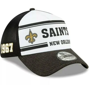 New Orleans Saints Cap New Era NFL Sideline Home 39THIRTY Trucker Flex Mesh Hat - Picture 1 of 4