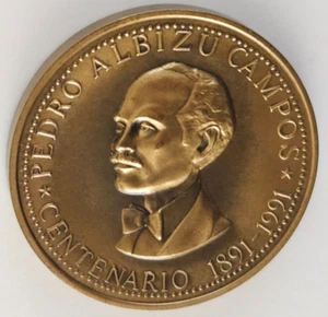 Moneda CENTENARIO PEDRO ALBIZU CAMPOS 10 Pesos REPUBLICA PUERTO RICO coin RRR - Picture 1 of 13