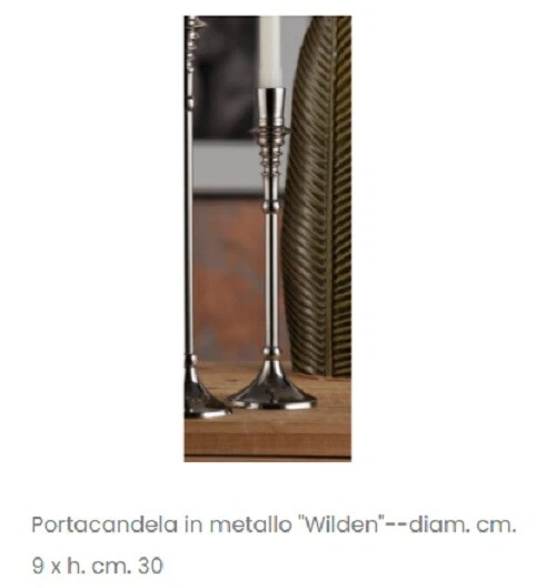 AD TREND PORTACANDELA CANDELIERE METALLO "WILDEN" d. cm.9 x h. cm.30 art 53466 - Immagine 1 di 1