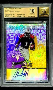 2012 Leaf Valiant Purple Alshon Jeffery /25 RC Auto BGS PRISTINE 10/10 POP 1 - Bild 1 von 12