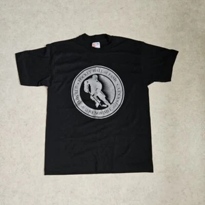 Vintage Hockey Hall of Fame Black Single Stitch Silver Graphic T Shirt USA NHL  - Picture 1 of 8