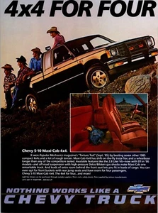 VINTAGE 1986 CHEVY S-10 MAXI-CAB 4X4 LKW DRUCK ANZEIGE - Bild 1 von 1