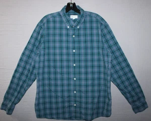 Vintage Gap Green Blue Plaid Long Sleeve Button Shirt Size Large Soft Casual - Picture 1 of 13
