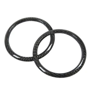 ▪⊹2pcs Car AC Outlet Ring Carbon Fiber Air Conditioning Vent Trim For - Picture 1 of 12