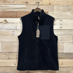 NWT Telluride Clothing Company Fleece Vest Men’s Medium Black Full Zip - Picture 1 of 6