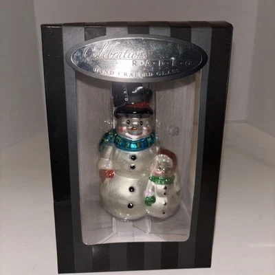 Muñeco de nieve Christopher Radko con adorno de árbol de Navidad SnowKid vidrio hecho a mano Foto 1 de 4