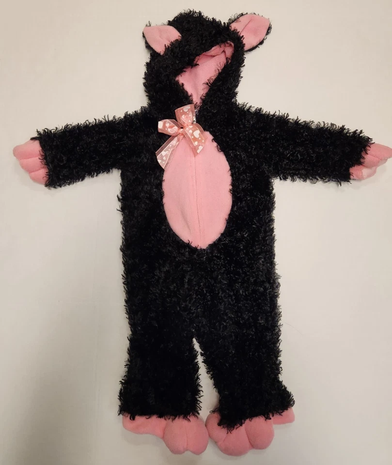 6-12 M Princesa Paraíso Negro y Rosa Gatito Gato Halloween Disfraz Sensación Suave Foto 1 de 4