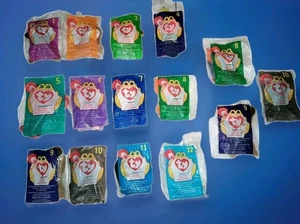 15 versiegelte TY Plüsch Teenie Beanie Babys McDonalds Happy Meal Spielzeug komplett 1998 - Bild 1 von 12