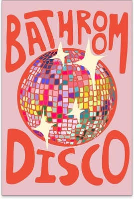 Bathroom Disco Poster Retro Fun Wall Art Cute Aesthetic Decor for Bathroom - Image 1 of 3