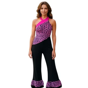 Lot of 9 Second Nature Dance Costume 2-AM, 2-AL, 5-AXL Pink Heart Print/Marabou - Foto 1 di 7