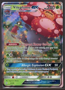 Vileplume GX 4/236 Sun & Moon Cosmic Eclipse Ultra Rare holo Pokemon card - Picture 1 of 2