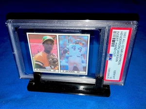 Rickey Henderson 1981 PSA 10 GEMA raro v 1980 Topps RC A/S insertos + Reggie Jackson - Imagen 1 de 5