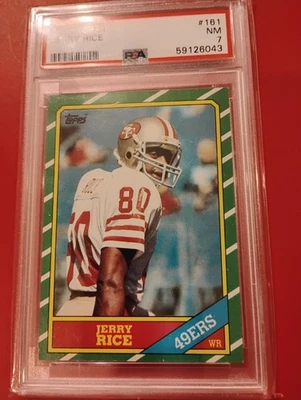 1986 Topps Джерри Райс #161 дебютант RC PSA 7 NM * новый сляб * 49ers * HOF - Изображение 1 из 2
