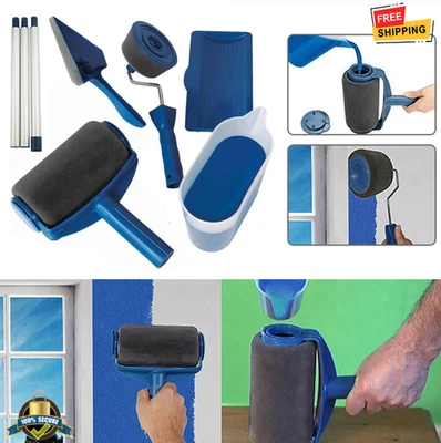 Juego de rodillos de pintura profesionales y pinceles de esquina - Kit de espuma triangular hágalo usted mismo Foto 1 de 4