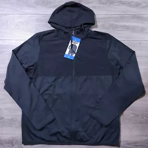 Kirkland Signature Jacket Adult Large Black Mixed Media Hooded Long Sleeve Mens - Picture 1 of 7