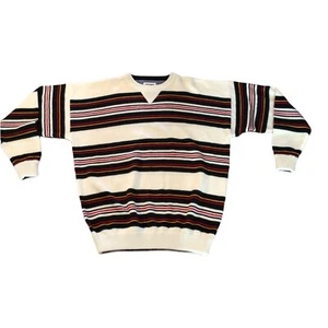 Vintage Gitano Multicolor Striped Long Sleeve Crew Neck Pullover Sweater Sz XL - Picture 1 of 8