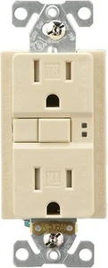 EATON Wiring GFCI Self-Test 20A -125V Tamper Resistant Duplex Receptacle, Ivory - Picture 1 of 6