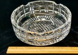 Vintage Signed Waterford Clear Crystal Cigar Ashtray Bowl 5 Place 7" - Picture 1 of 5