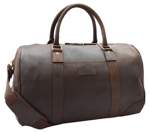 Cabin Travel Weekend Genuine Leather Holdall Duffle Overnight Bag Mars Brown NEW - Picture 1 of 6