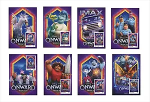 Cartel de película Disney Onward 2022 8 hojas de recuerdo dibujos animados sin perforar - Imagen 1 de 1