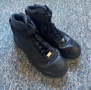 Size 11.5 Women’s - Nike Air Force 1 High Triple Black Men’s 10 - Picture 1 of 5