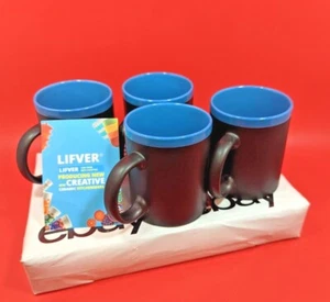 LIFVER 12 Ounce Ceramic Coffee Mugs Set of 4, Microwave and Dishwasher Safe,Blue - Picture 1 of 9