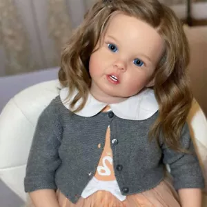 30inch Reborn Baby Doll Toddler Girl Already Painted Hand-Rooted Hair Gift Toy - Picture 1 of 6