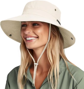 Sun Hats for Women Men UV Protection Summer Hat Wide Brim Packable UPF50 Cowboy - Picture 1 of 5