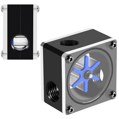 6 Impeller 3 Ways Flow Meter Indicator For PC Water Cooling System G1/4 Thre GF0 - Image 1 of 4