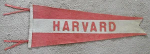 orig./early 1900's HARVARD CRIMSON **30x11 Fish-Tail Football Pennant**, Rare!! - Picture 1 of 7