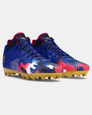 Under Armour UA Spotlight 4 MC USA Football Cleats 3027307-400 Mens Size 10 - Image 1 of 4