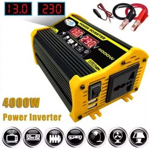 Car Power Inverter DC 12V To AC 110V Pure Sine Wave Solar Converter LCD 4000W - Picture 1 of 14