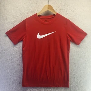 Nike Shirt Boys Youth Extra Large Red Swoosh Logo Short Sleeve Pullover Tiger - Picture 1 of 15