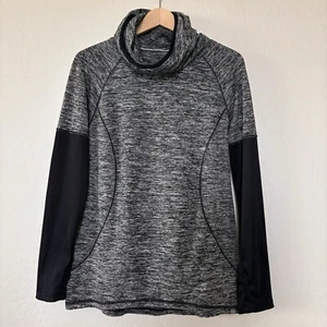 Marc New York Performance Mock Athletic Wear Thumb Holes Black White Gray Sz LG - Picture 1 of 12
