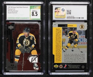 1997-98 Upper Deck Black Diamond Premium Cut Double Ray Bourque #PC4 CSG 8.5 HOF