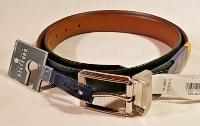 Cinturón reversible STAFORD negro/marrón para hombre l 38-40 con etiquetas adjuntas - NUEVO Foto 1 de 4