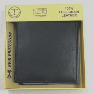 Montauk Leather Club RFID Blocking Bifold Wallet, Genuine Leather, Black - Picture 1 of 10