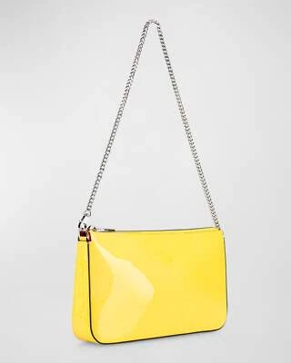 Christian Louboutin Loubila Patent Pouch Crossbody Shoulder Bag Yellow - Image 1 of 4
