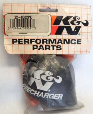 K&N FILTROS 22-8002PK NEGRO Prefiltro 2" x 16" tapa abierta purificador de aire cubierta envolvente Foto 1 de 3